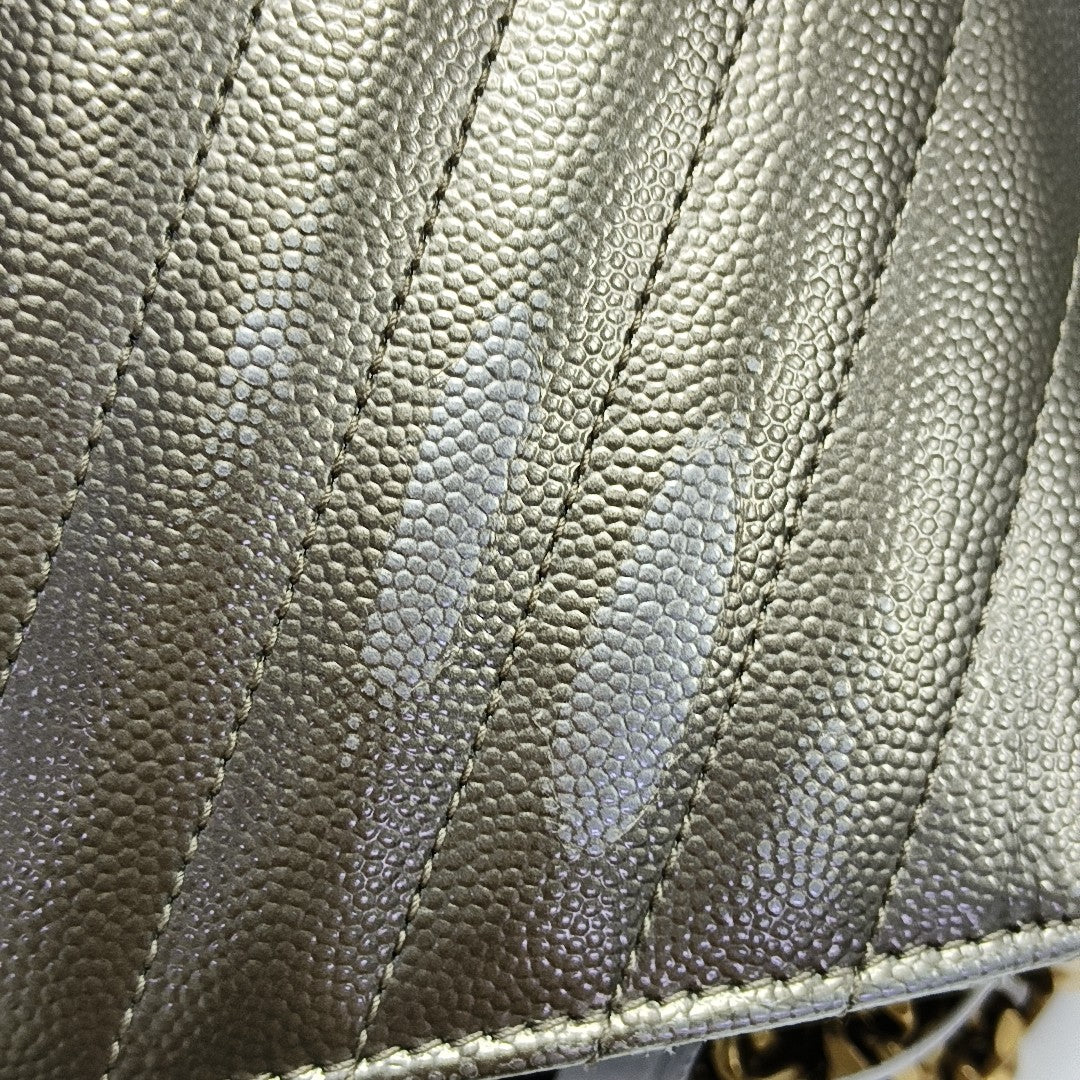 MONOGRAM Medium Chevron Calfskin Beige