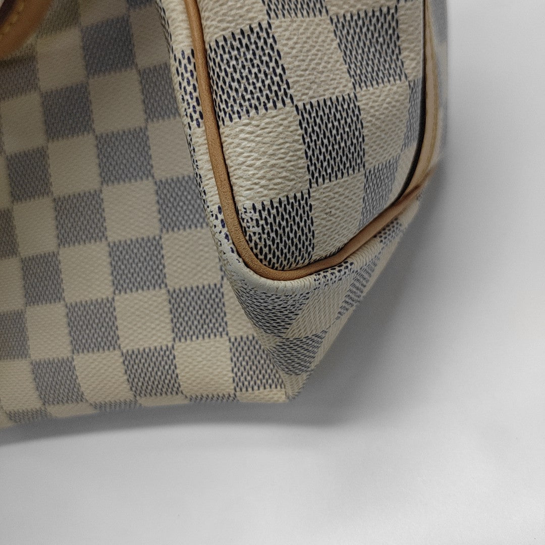 SPEEDY 25 Damier Azur Coated Canvas White