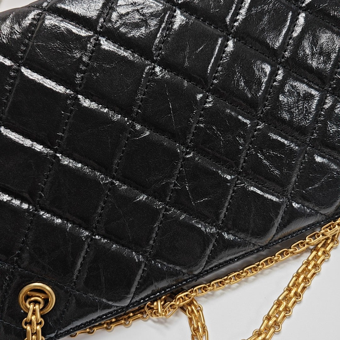 Quilted Calfskin Shoulder Bag Black