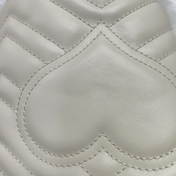 GG Marmont Mini Quilted Calfskin White