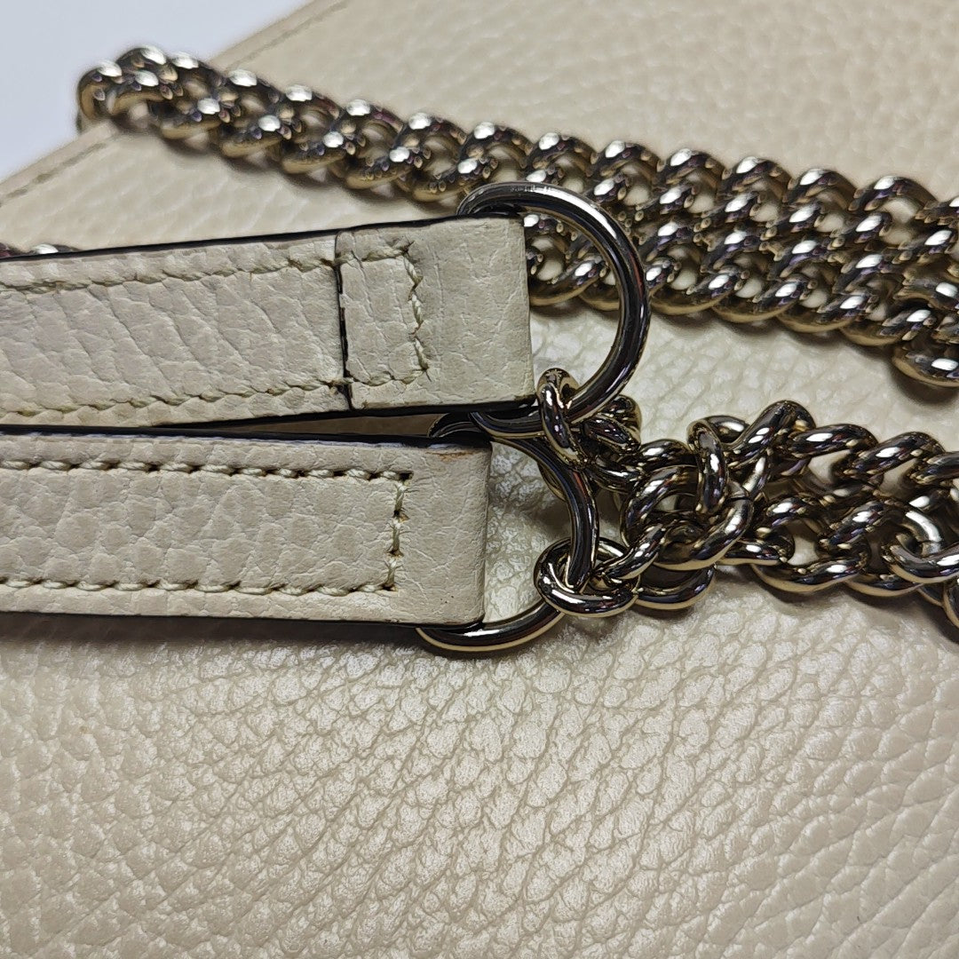 Interlocking G Small Calfskin Beige