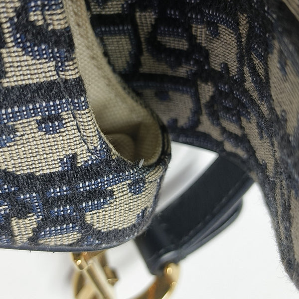 Saddle Mini Oblique Canvas Blue