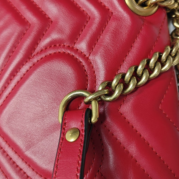 GG Marmont Small Quilted Calfskin Red