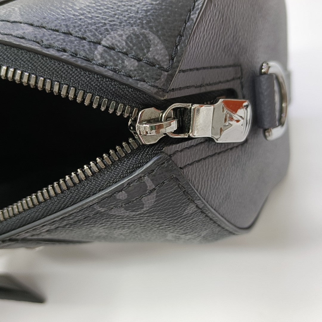 KEEPALL 25 Monogram Coated Canvas Black