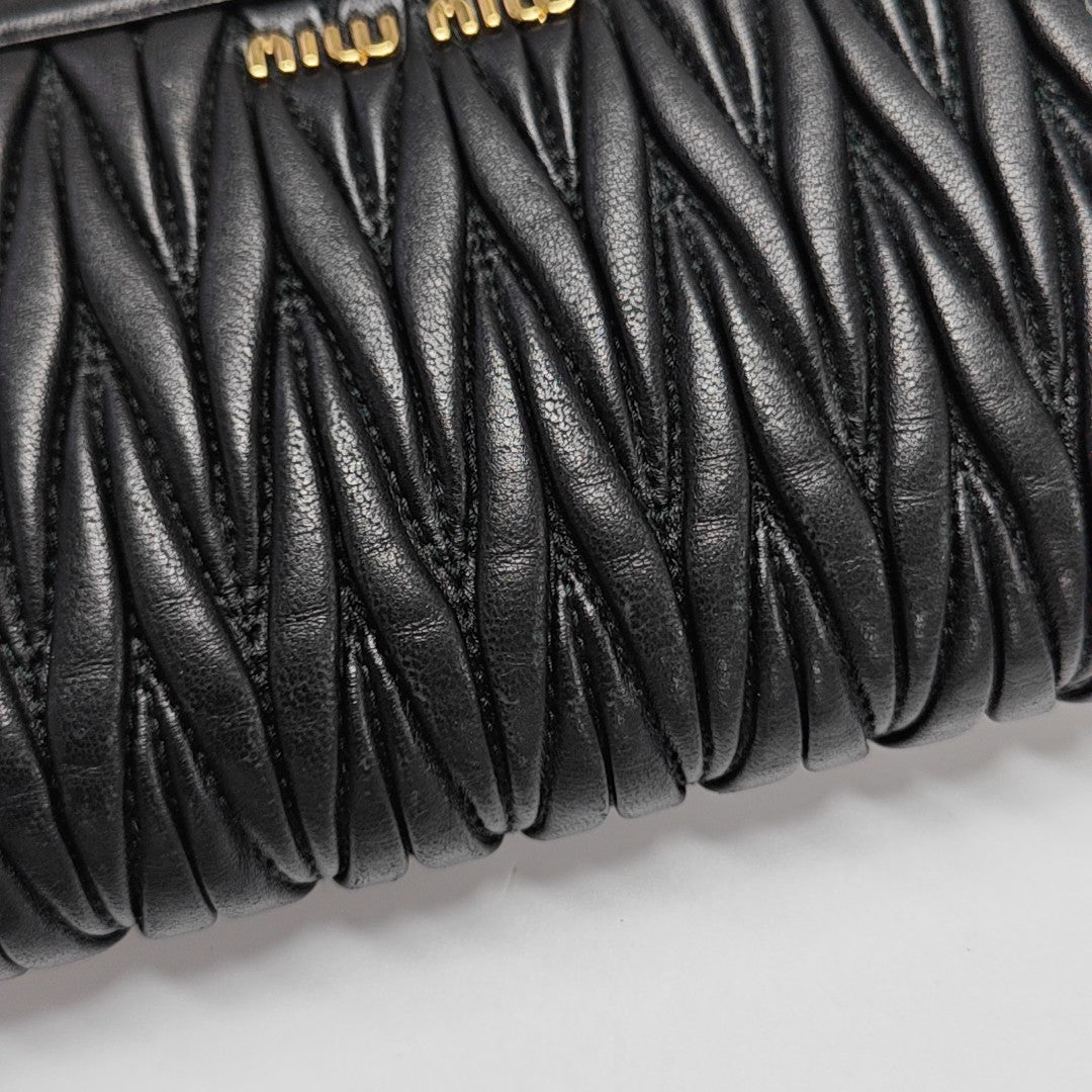 Miu Confidential Quilted Lambskin Black