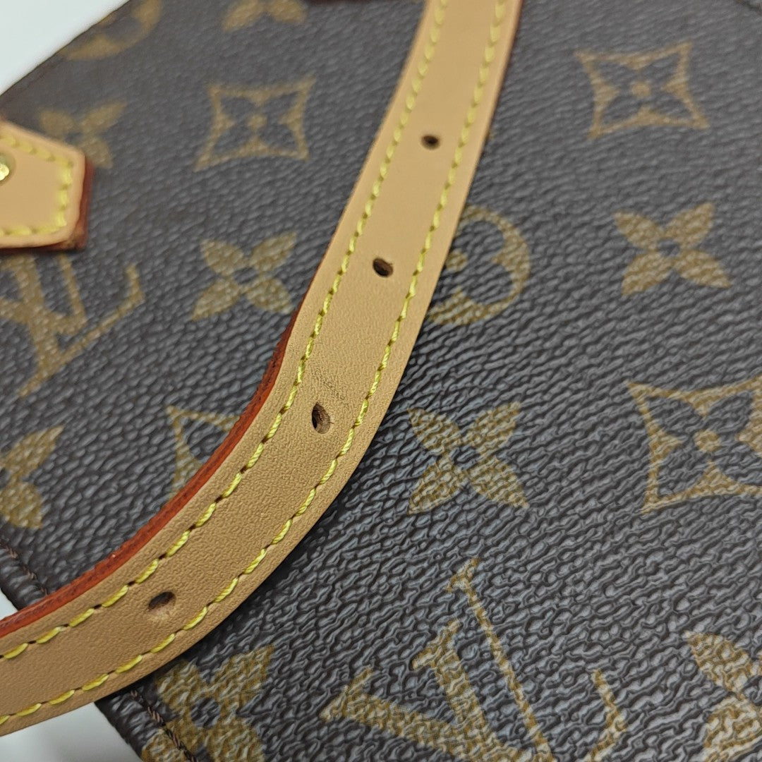SAC PLAT Mini Monogram Coated Canvas Brown