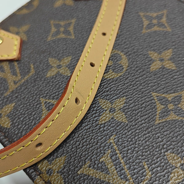 SAC PLAT Mini Monogram Coated Canvas Brown