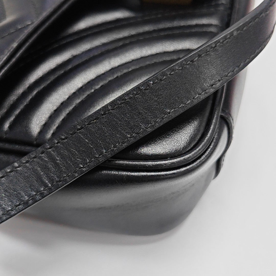 GG Marmont Small Quilted Calfskin Black