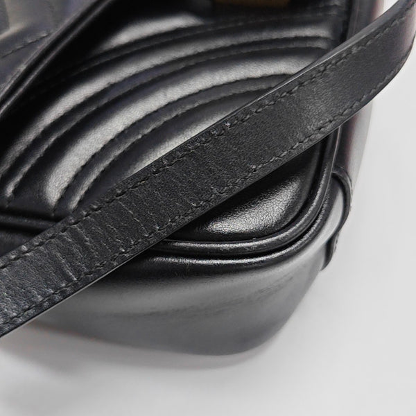GG Marmont Small Quilted Calfskin Black