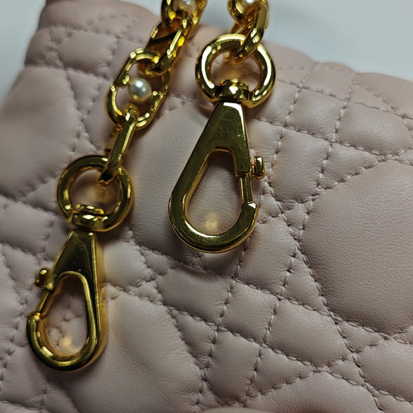 Jolie Top Handle Mini Cannage Lambskin Pink