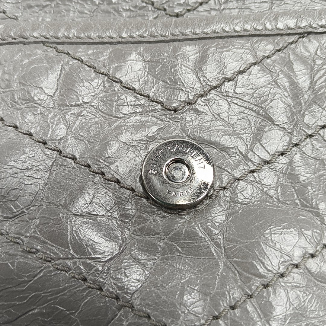 NIKI Medium Chevron Calfskin Gray