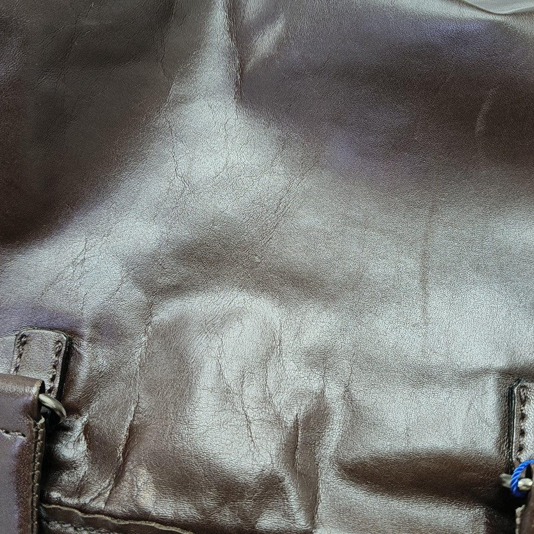 Calfskin Top Handle Bag Brown