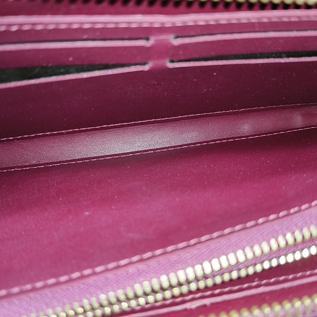 CLÉMENCE Monogram Patent Leather Purple Wallet