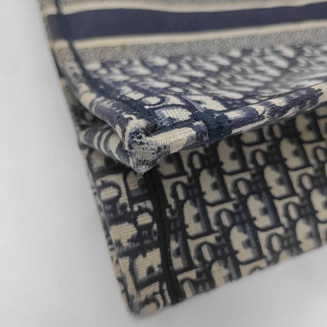 Book Tote Large Oblique Canvas Blue