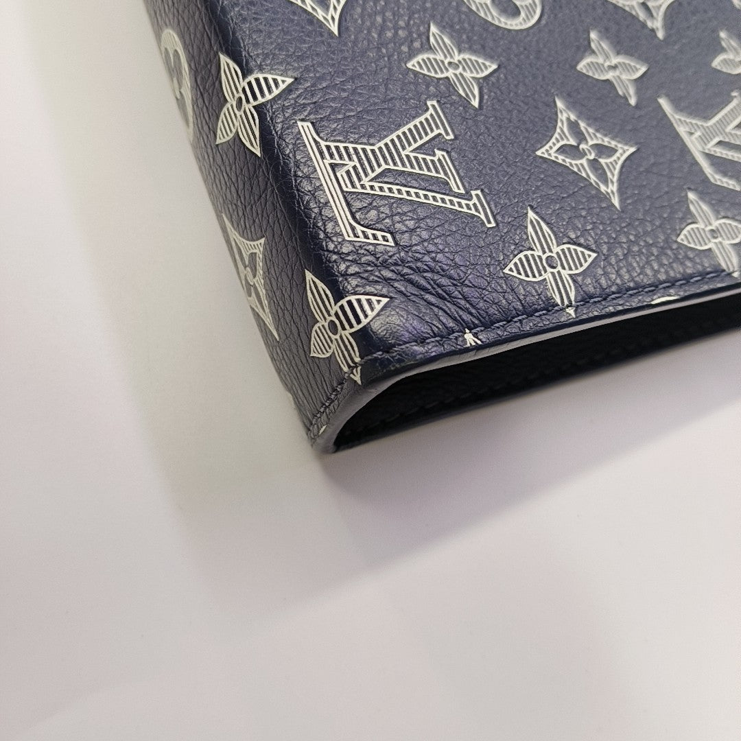 GASTON Monogram Calfskin Blue