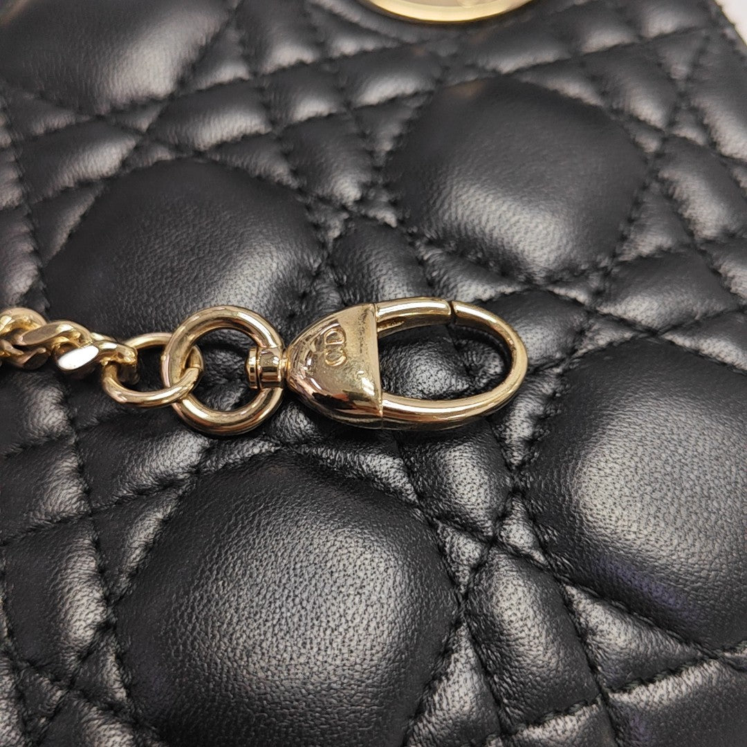 Lady Dior Mini Cannage Lambskin Black