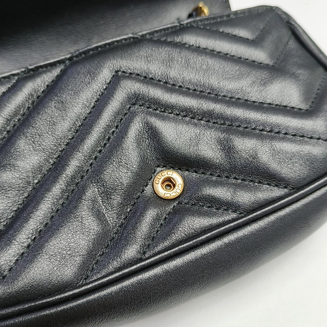 GG Marmont Mini Quilted Calfskin Black