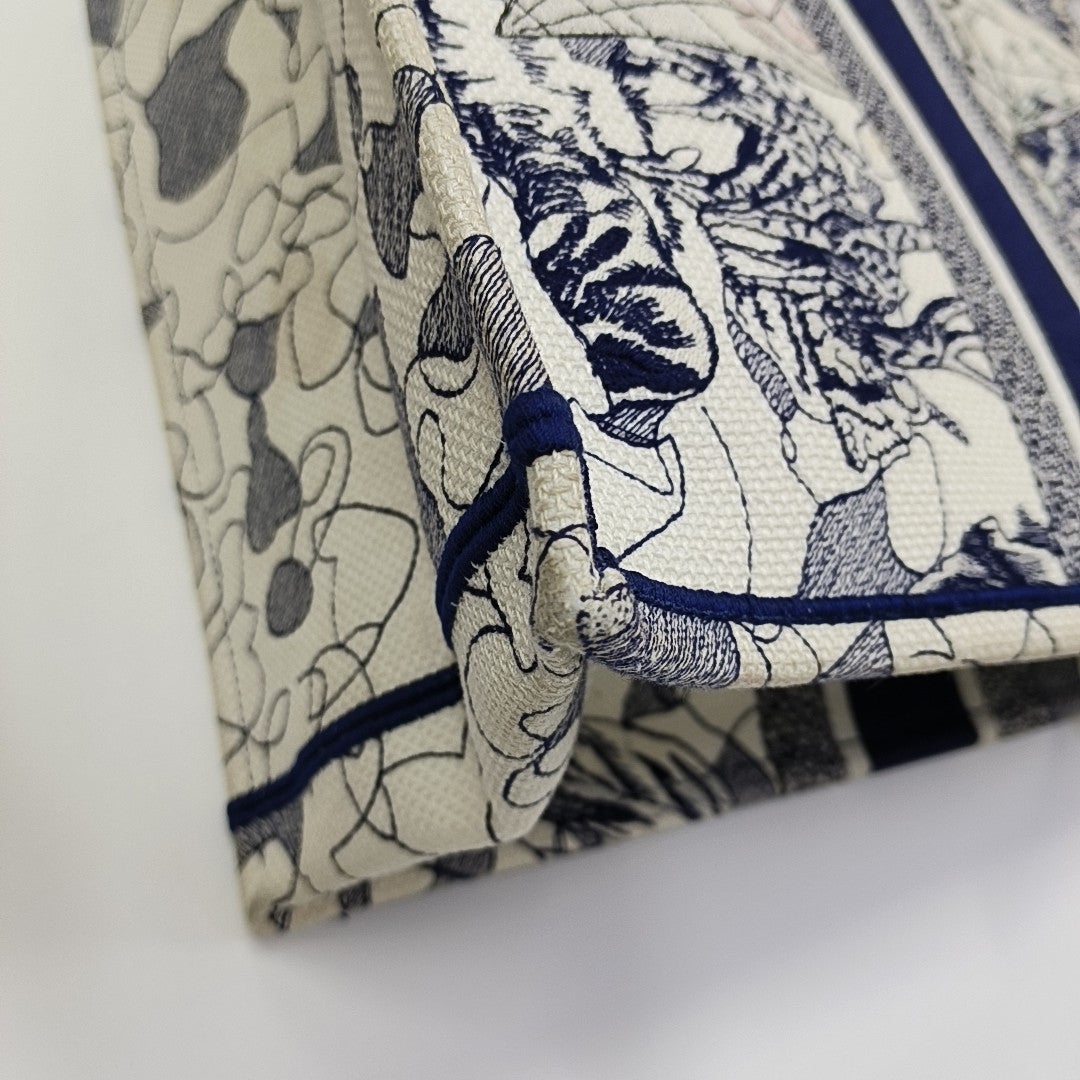 Book Tote Large Canvas Blue