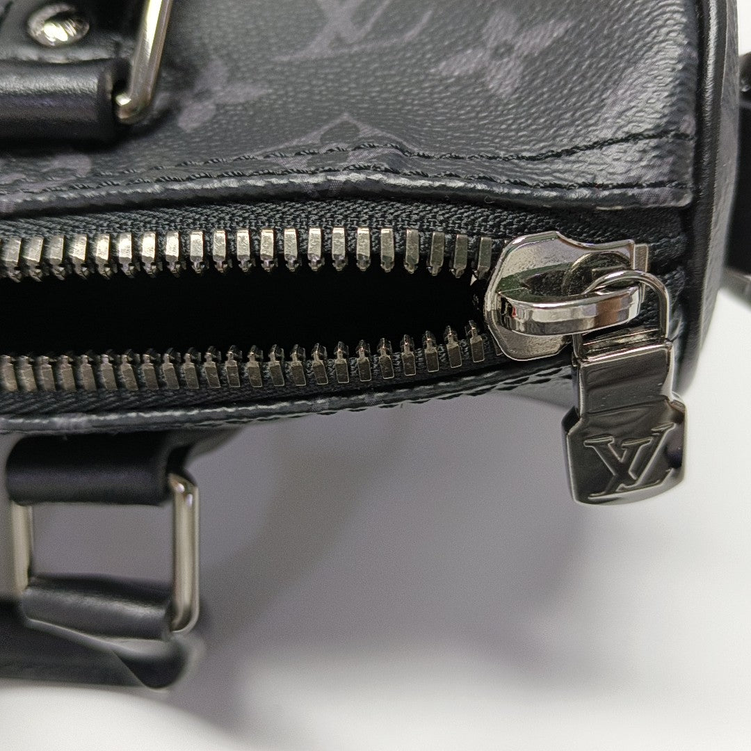KEEPALL 25 Monogram Coated Canvas Black