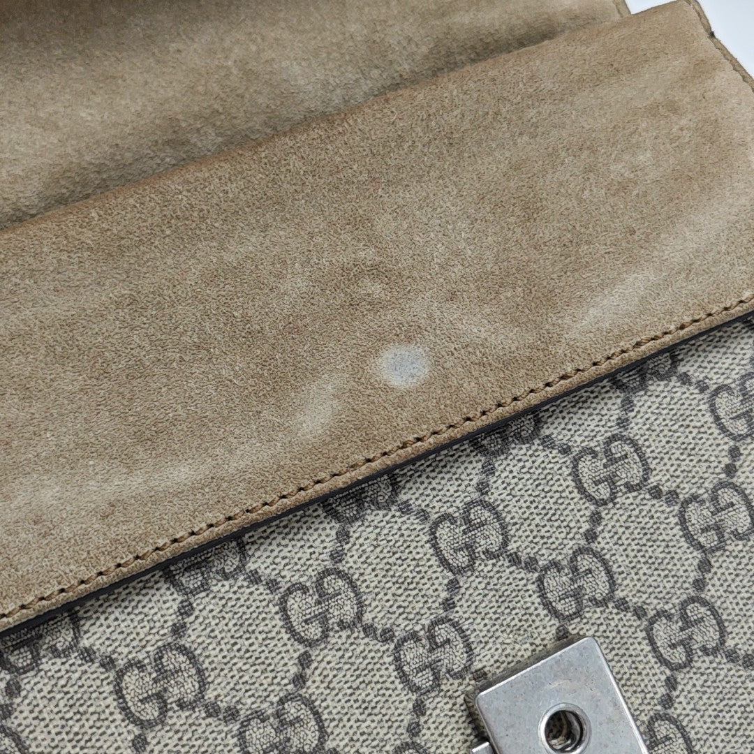 Dionysus Mini Monogram Coated Canvas Beige