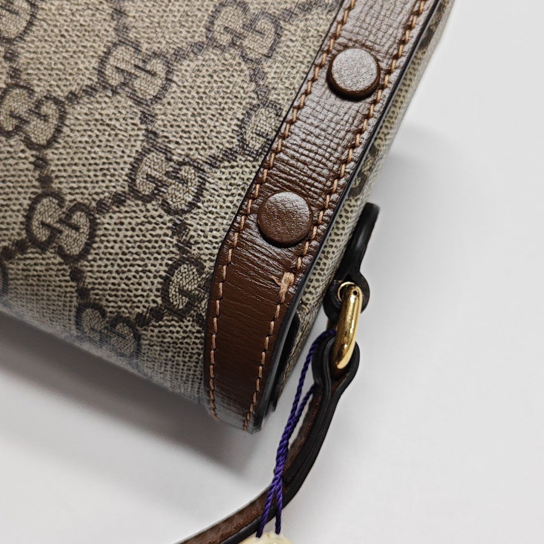 Horsebit 1955 Mini Monogram Coated Canvas Beige