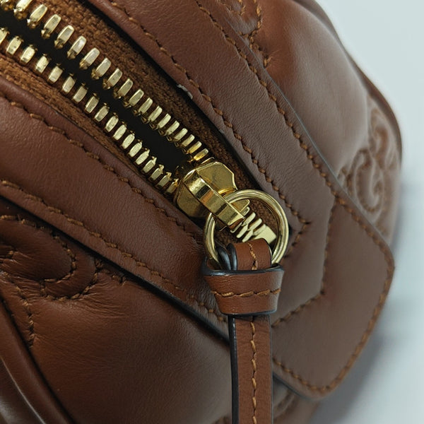 GG Matelassé Mini Quilted Calfskin Brown