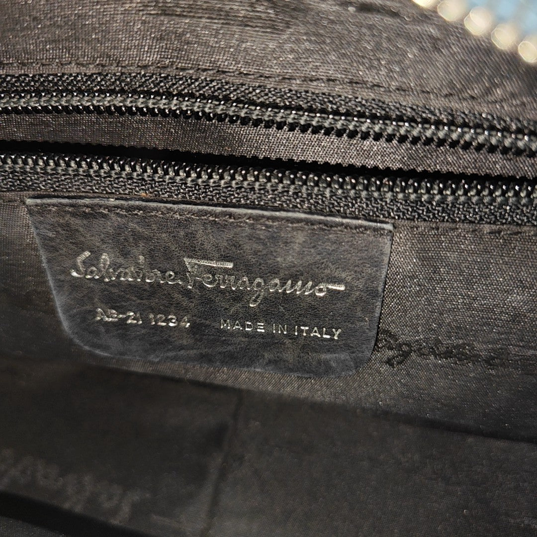 Calfskin Top Handle Bag Blue
