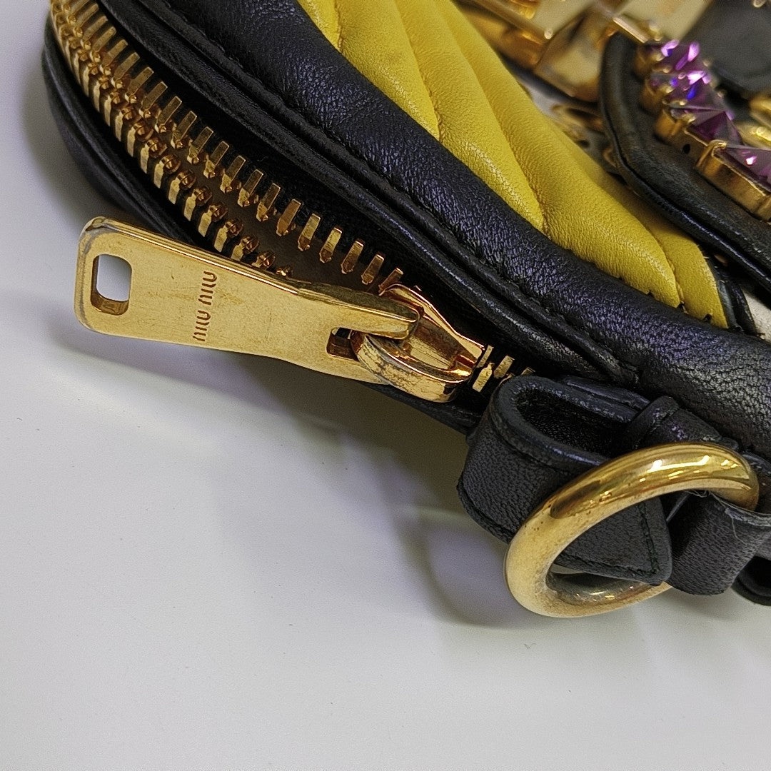 Quilted Lambskin Shoulder Bag Yellow
