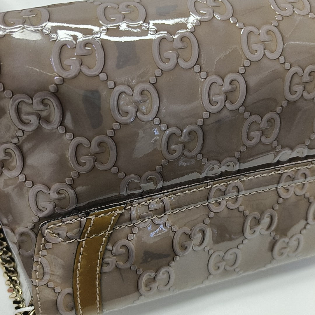 Monogram Patent Leather Shoulder Bag Purple