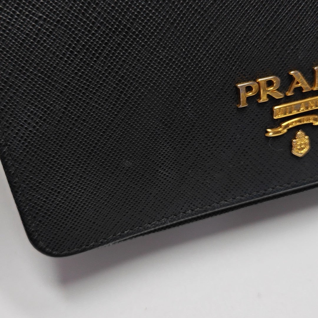 Saffiano Calfskin Shoulder Bag Black