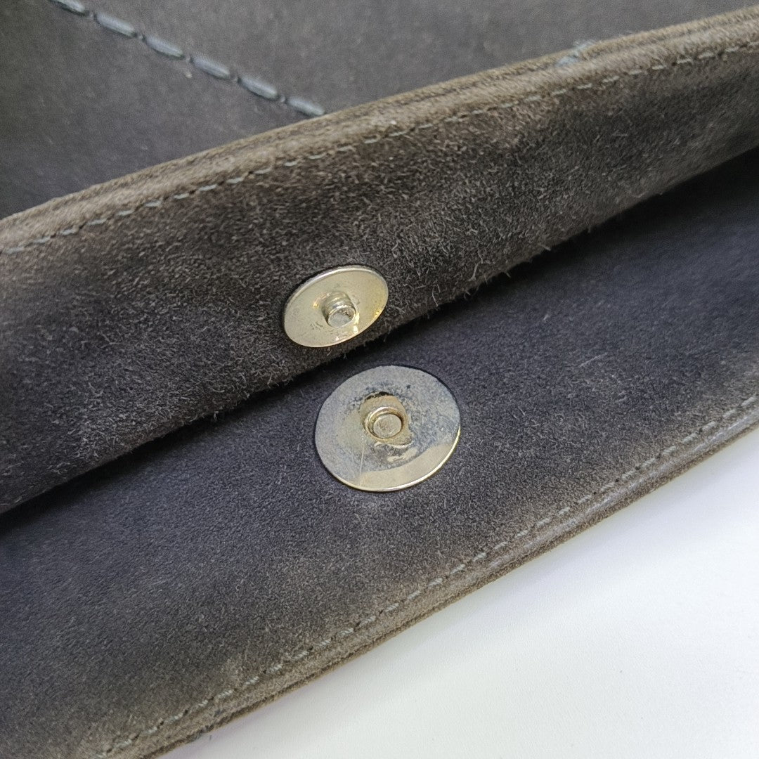 Suede Top Handle Bag Brown