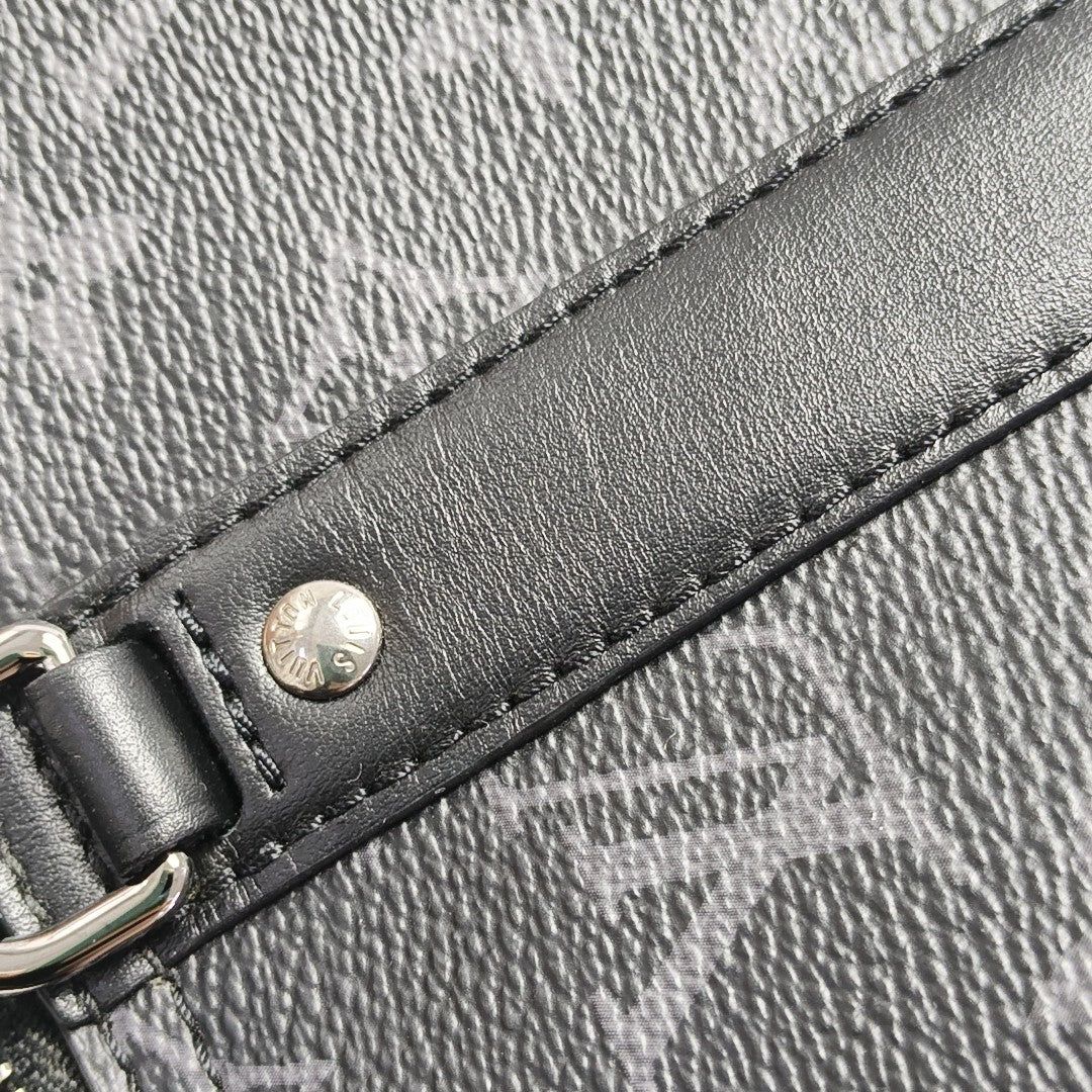 KEEPALL Monogram Coated Canvas Black