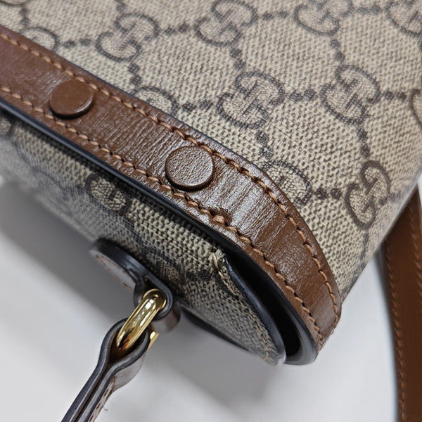 Horsebit 1955 Mini Monogram Coated Canvas Beige