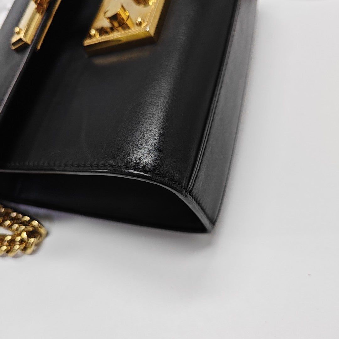Padlock Small Calfskin Black