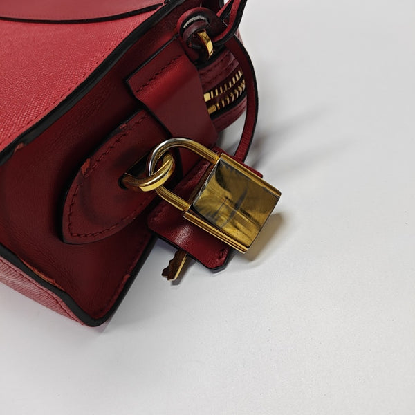 Saffiano Calfskin Shoulder Bag Red