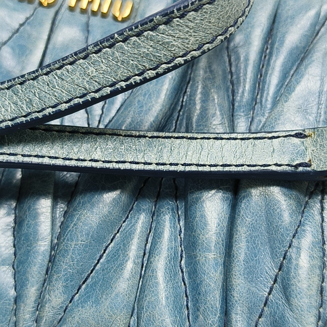 Calfskin Shoulder Bag Blue