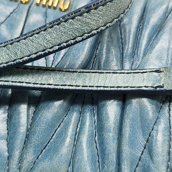 Calfskin Shoulder Bag Blue