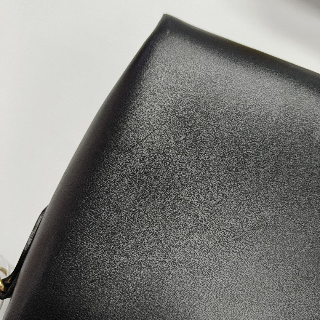 Leather Shoulder Bag Black