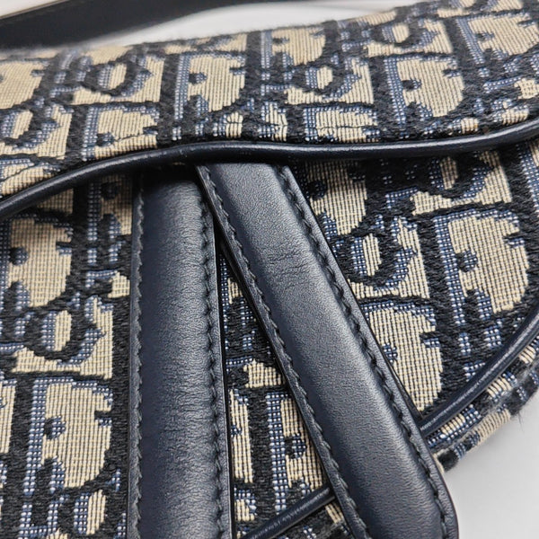 Saddle Mini Oblique Canvas Blue