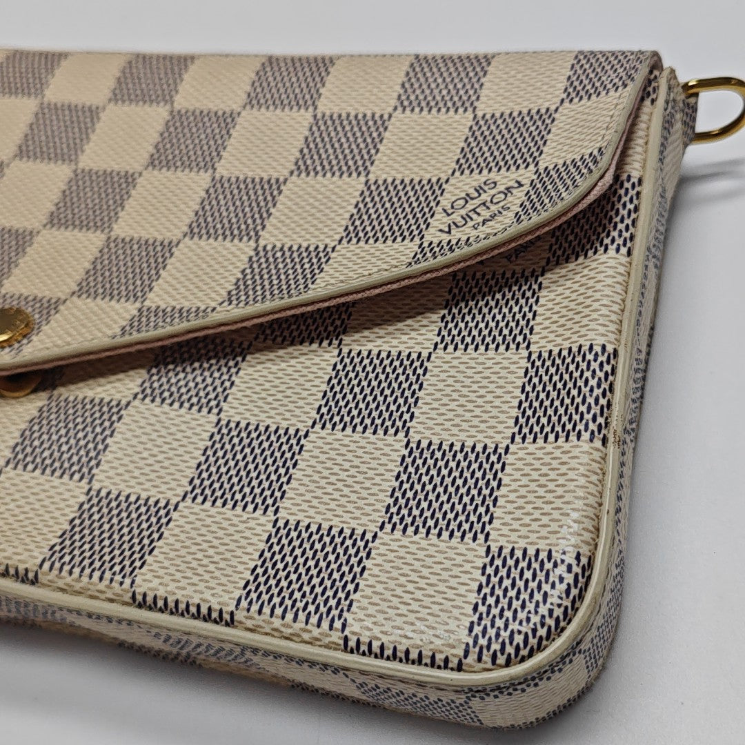 FÉLICIE Damier Azur Coated Canvas White