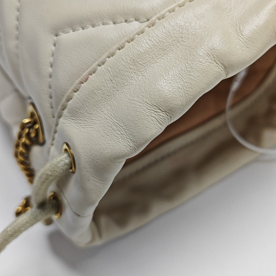 GG Marmont Mini Quilted Calfskin White