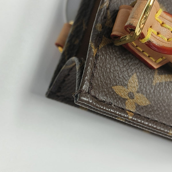 SAC PLAT Mini Monogram Coated Canvas Brown