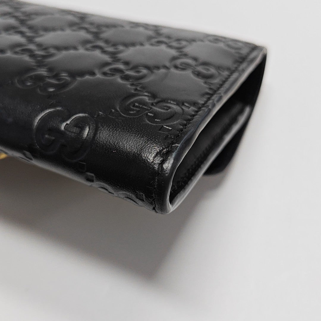 Interlocking G Small Monogram Calfskin Black Wallet