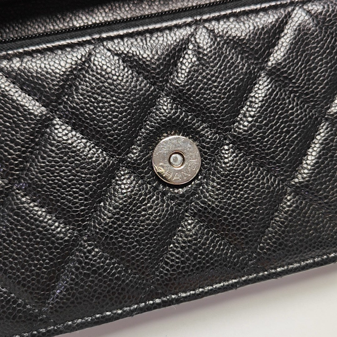 WOC Quilted Grained Calfskin Black