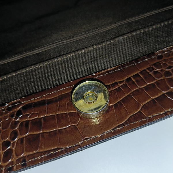 Calfskin Top Handle Bag Brown