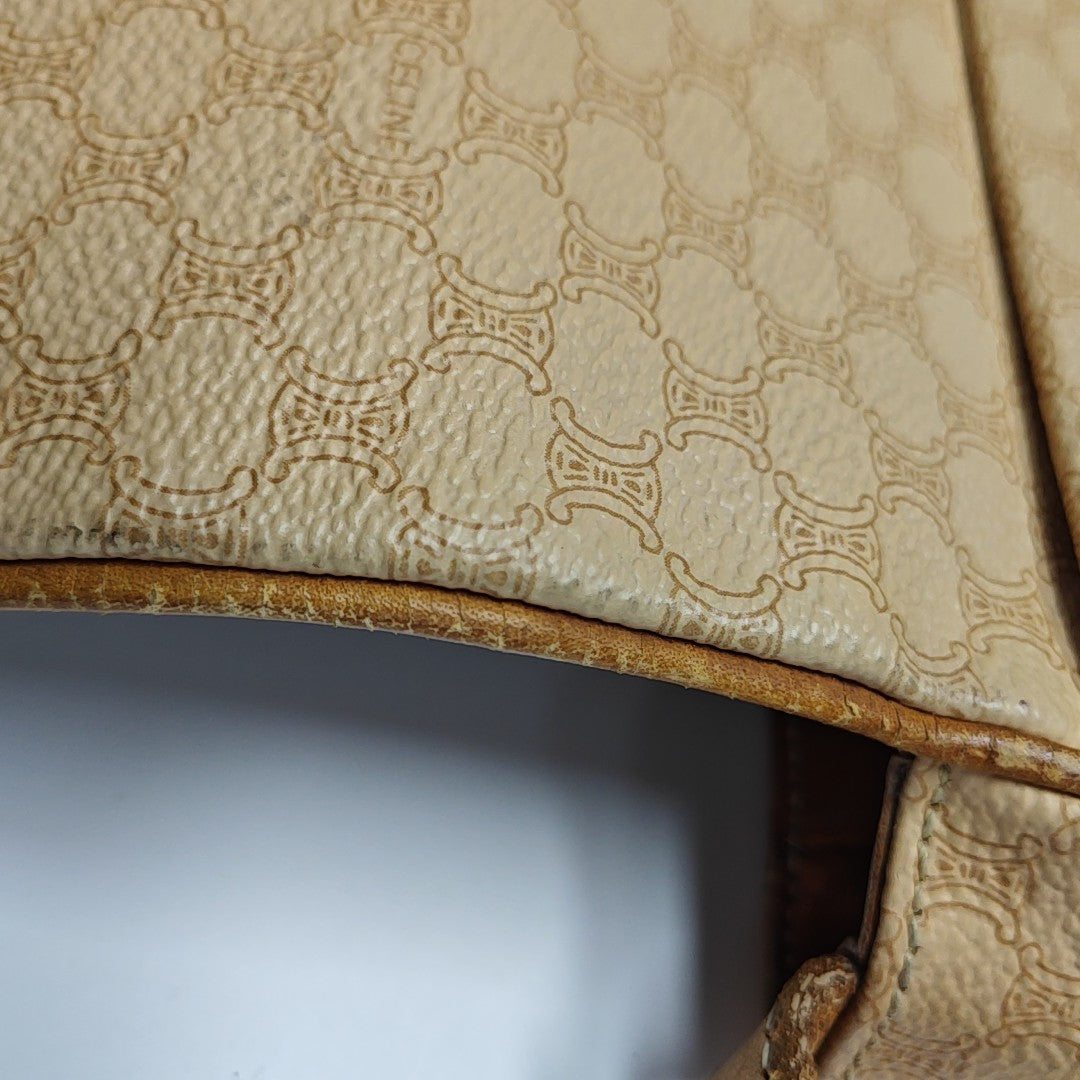 Coated Canvas Shoulder Bag Brown