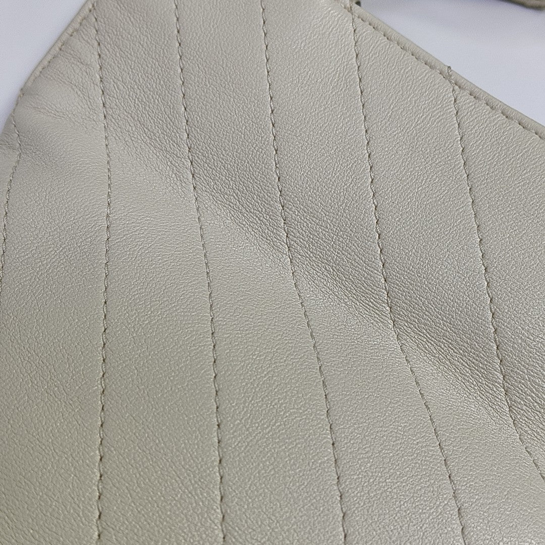 Quilted Calfskin Shoulder Bag White