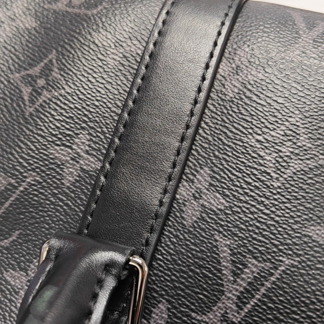 KEEPALL 25 Monogram Coated Canvas Black