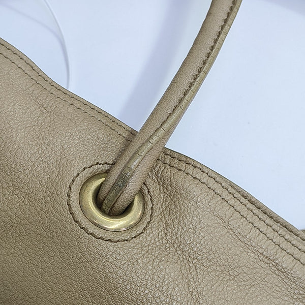Leather Shoulder Bag Beige