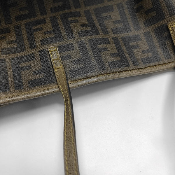 Coated Canvas Tote Bag Brown
